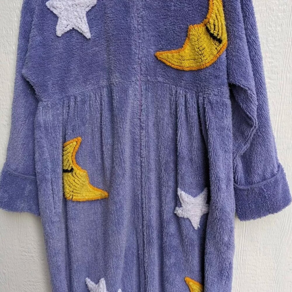 Vintage Canyon stars and moon chenille robe